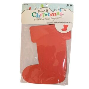 Christmas Paper Cut Outs Stocking 30 ct Red